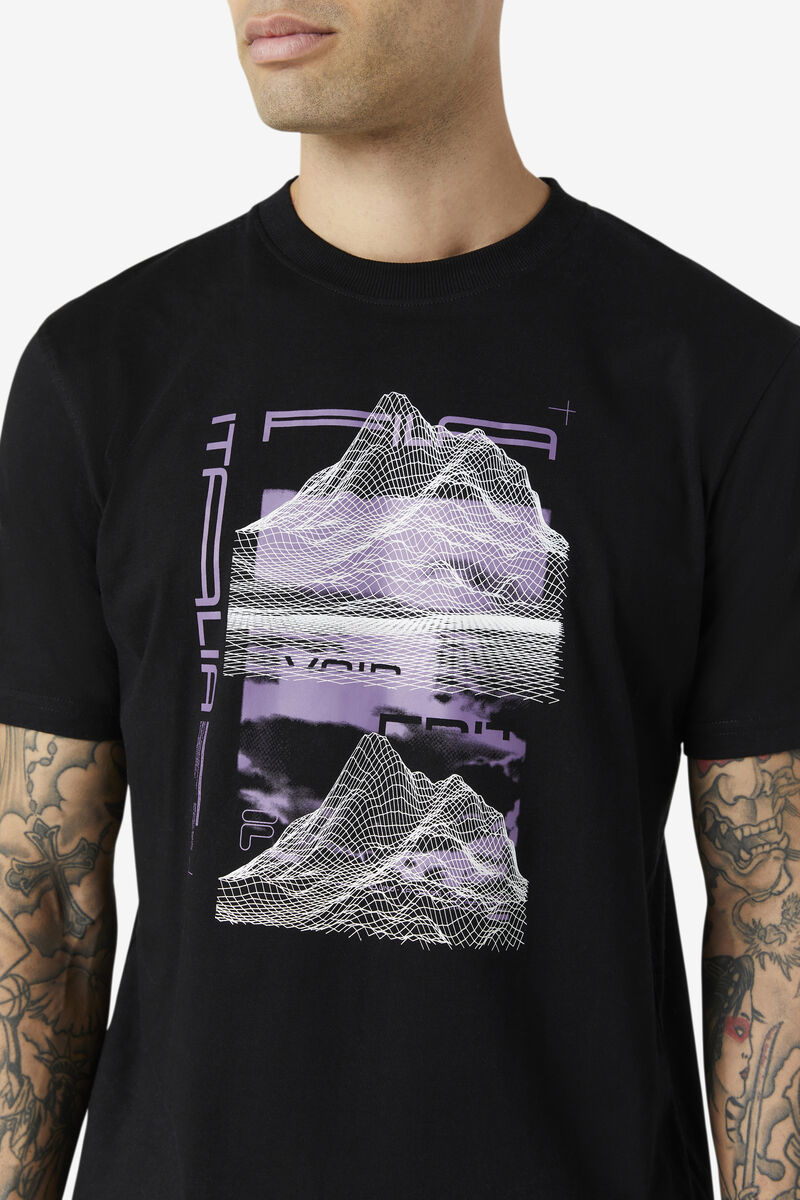 Men's Fila Blockfire T Shirts Black | DSeG2UDoUGa