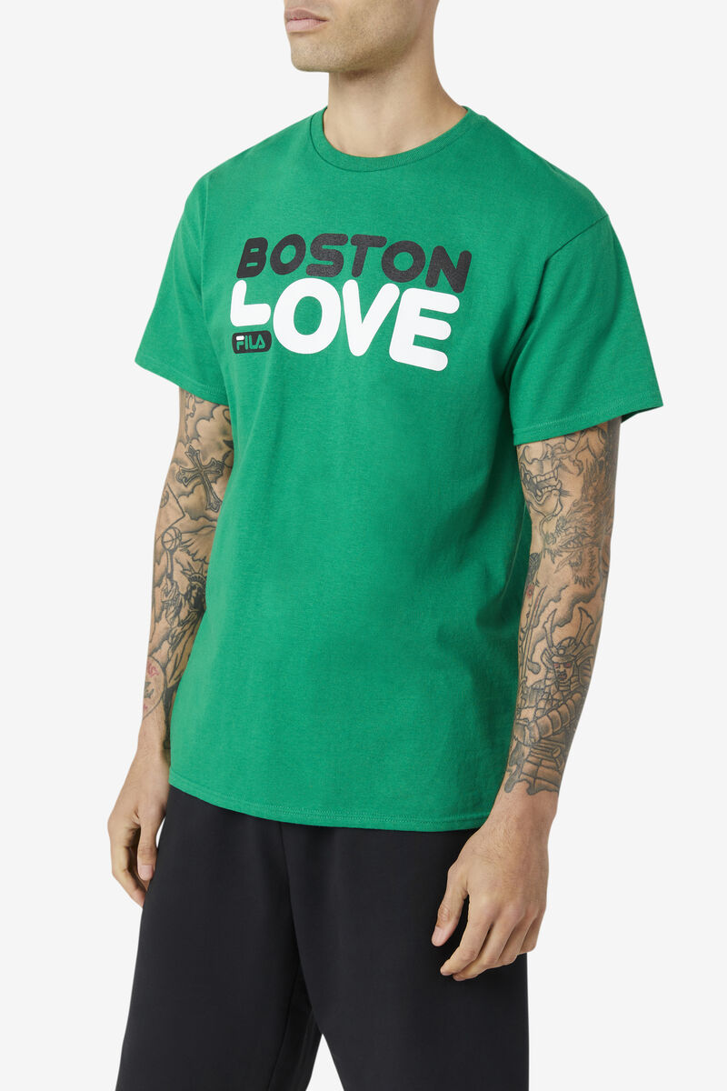 Men's Fila Boston Love T Shirts Green | CQxHG2iHbln