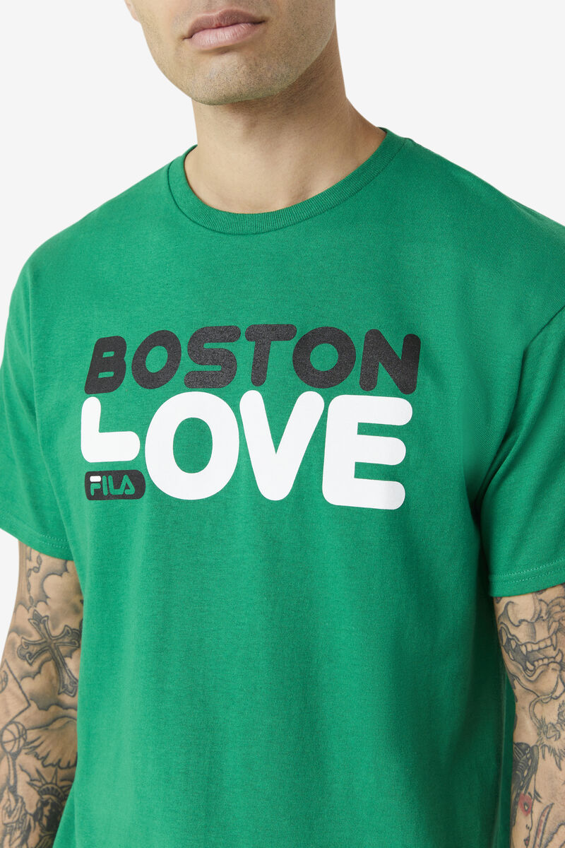 Men's Fila Boston Love T Shirts Green | CQxHG2iHbln
