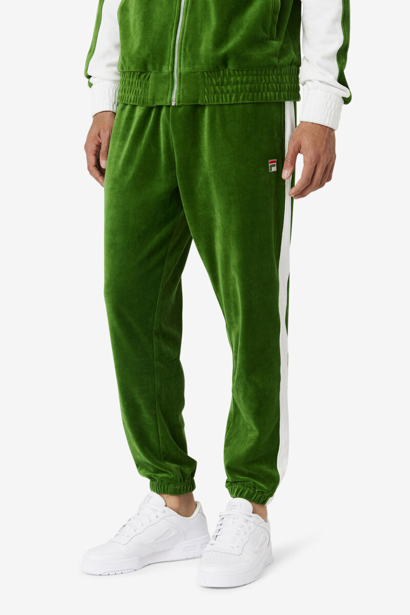 Men's Fila Brice Velour Pant Pants White / Red | 5xpznE2gwzw