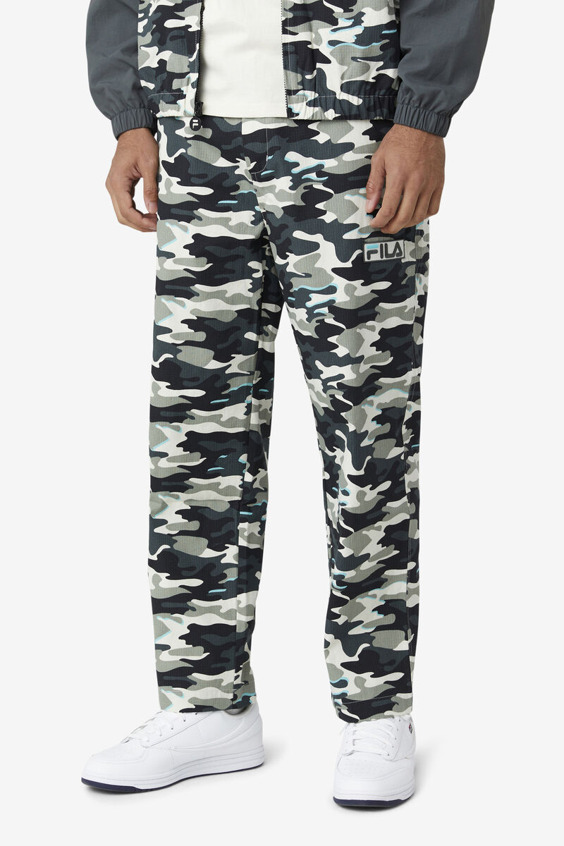 Men's Fila Brigade Camo Pants Pants Black | ZgfOO5TJsPe