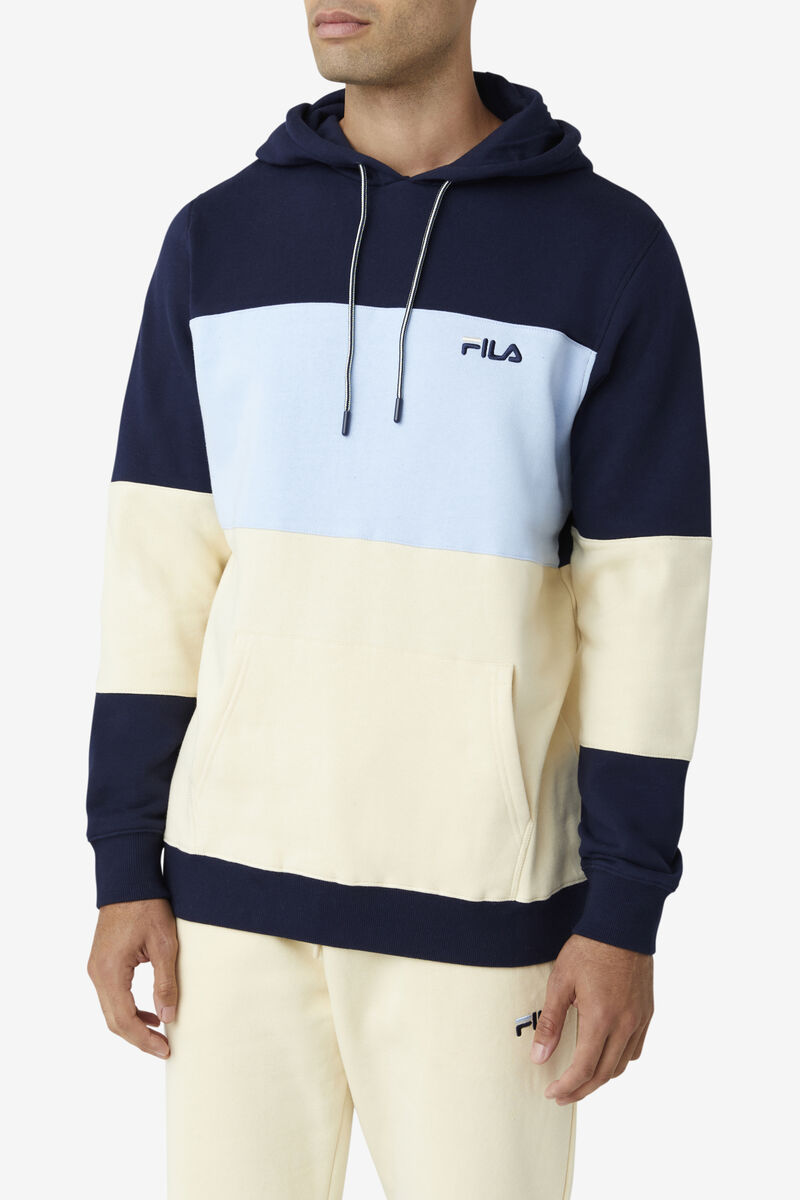 Men's Fila Bryan Hoodie Hoodies Navy / Light Blue / Brown | yHY53Opo9Ji