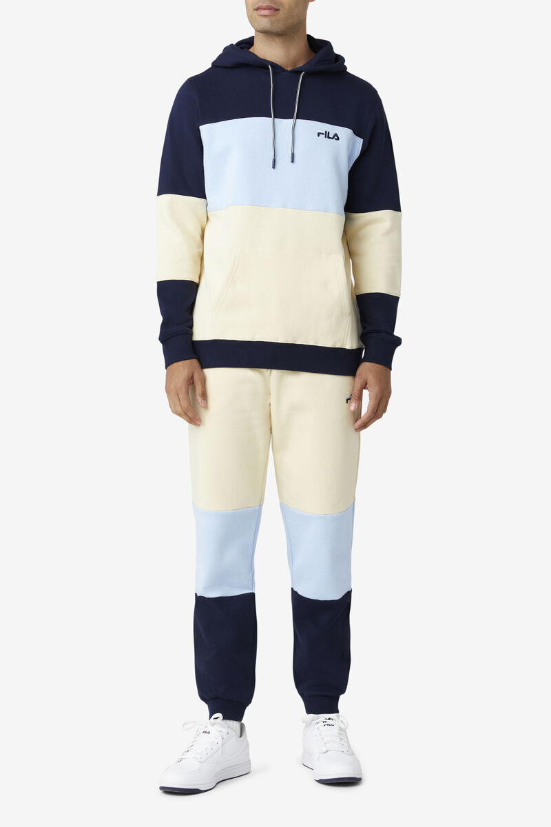 Men's Fila Bryan Hoodie Hoodies Navy / Light Blue / Brown | yHY53Opo9Ji