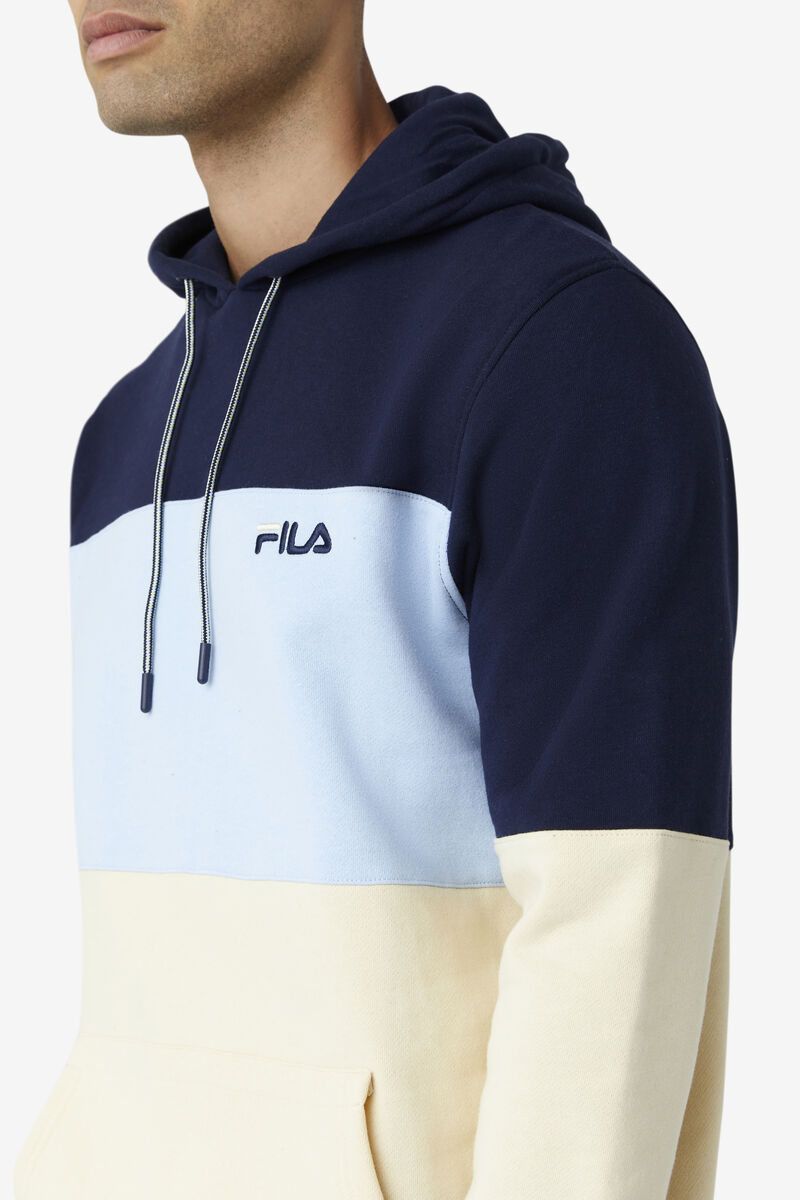 Men's Fila Bryan Hoodie Hoodies Navy / Light Blue / Brown | yHY53Opo9Ji