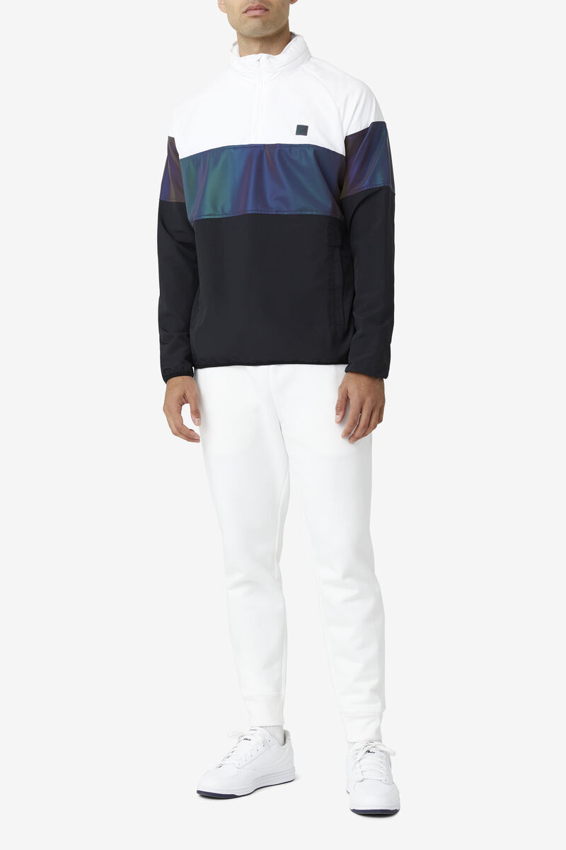 Men's Fila Bryson Wind Jacket Tracksuits Black / White | pjtnMs6DQJE