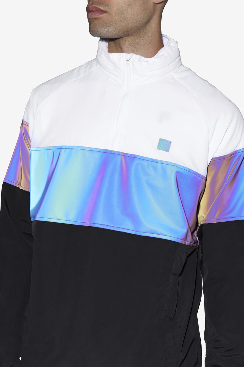 Men's Fila Bryson Wind Jacket Tracksuits Black / White | pjtnMs6DQJE