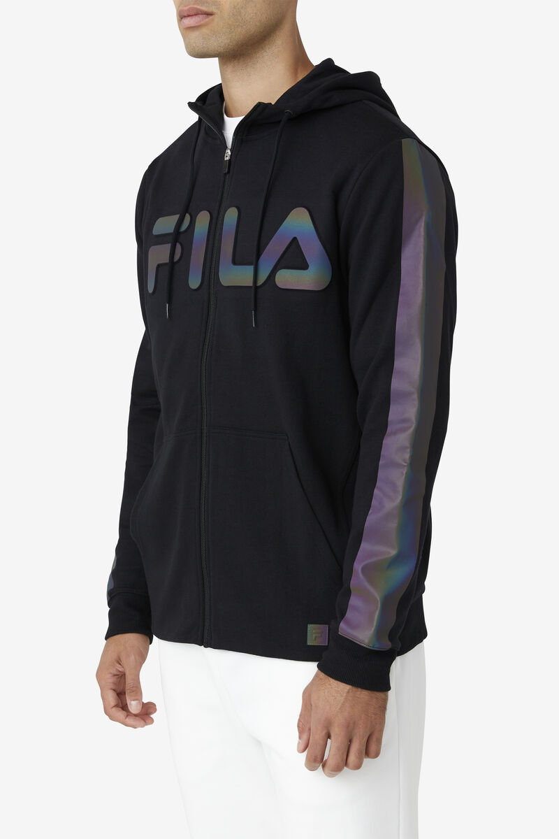 Men's Fila Cadman Hoodie Hoodies Black | KctFeLFMFQF