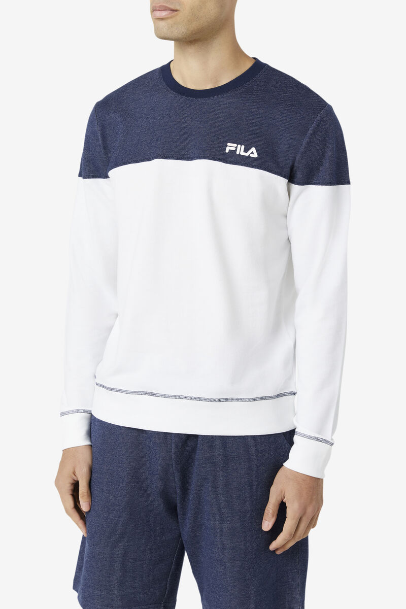 Men's Fila Carpathian Crew Sweatshirts Navy / White / Red | Uzi9ykxGGmn