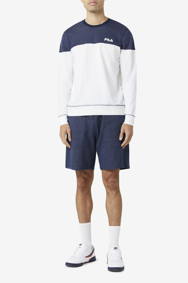 Men's Fila Carpathian Crew Sweatshirts Navy / White / Red | Uzi9ykxGGmn