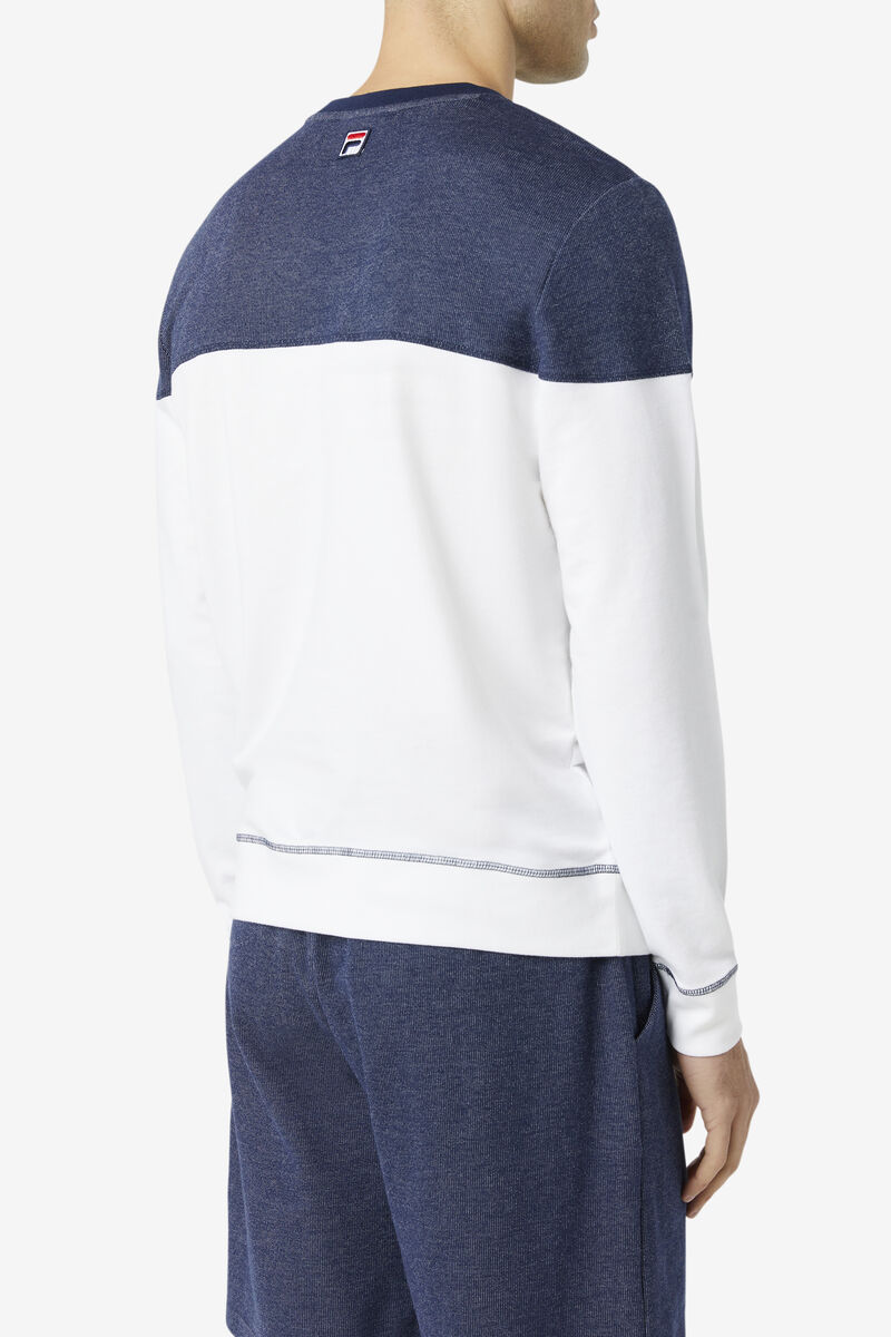 Men's Fila Carpathian Crew Sweatshirts Navy / White / Red | Uzi9ykxGGmn