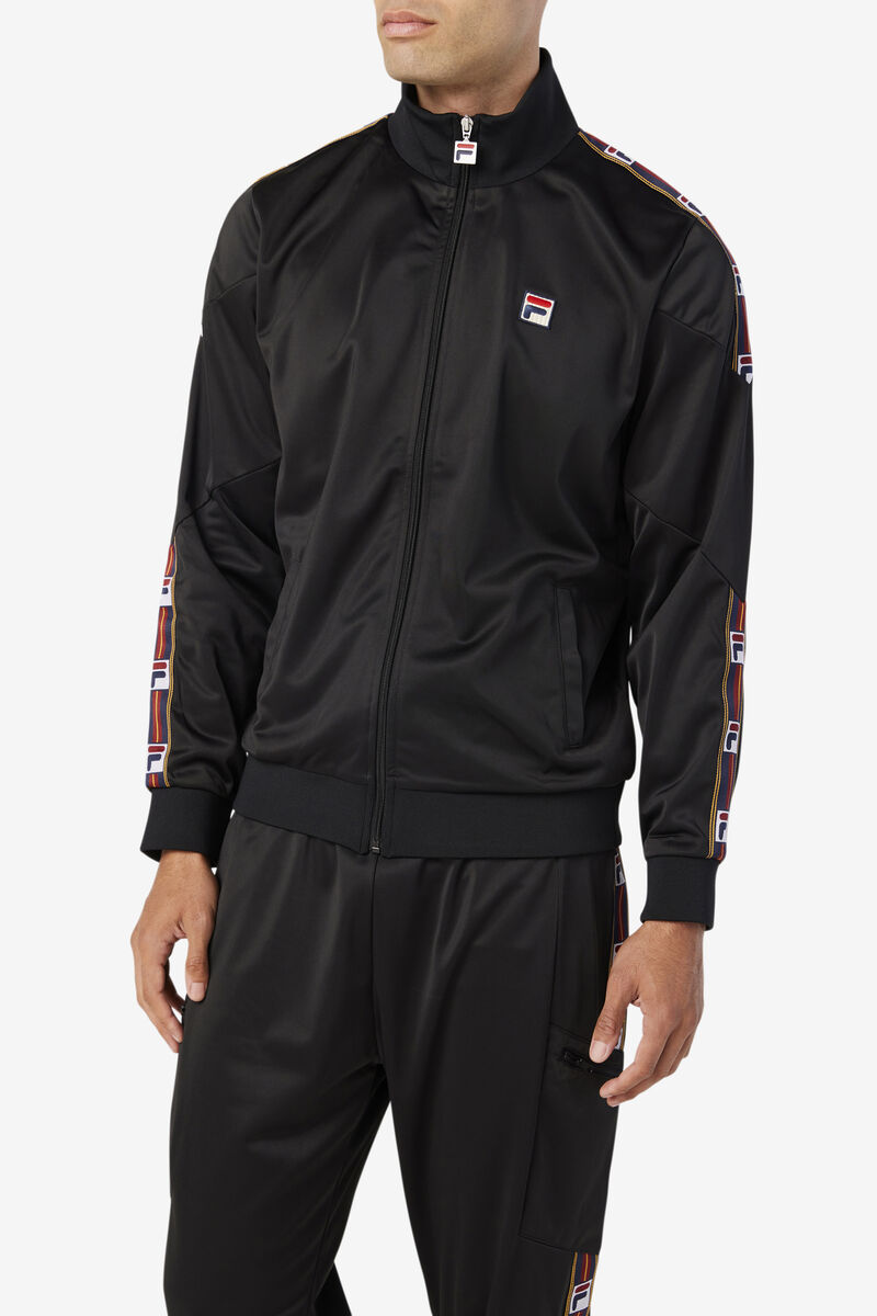 Men's Fila Carson Track Jacket Jackets Black | bBlzJC8q5eD