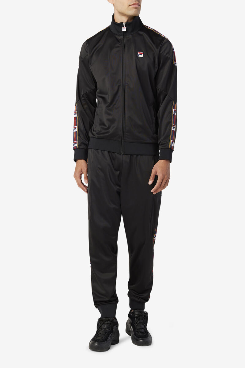 Men's Fila Carson Track Jacket Outerwear Black | COMIwmRNSPB