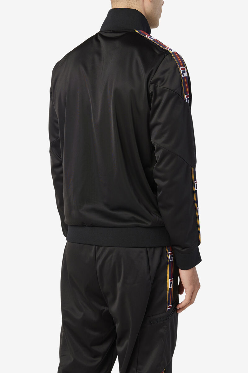 Men's Fila Carson Track Jacket Outerwear Black | COMIwmRNSPB