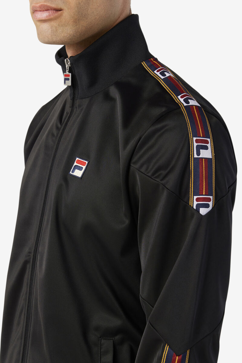 Men's Fila Carson Track Jacket Outerwear Black | COMIwmRNSPB