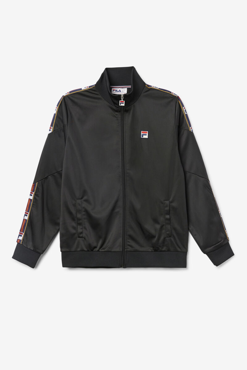 Men\'s Fila Carson Track Jacket Outerwear Black | COMIwmRNSPB