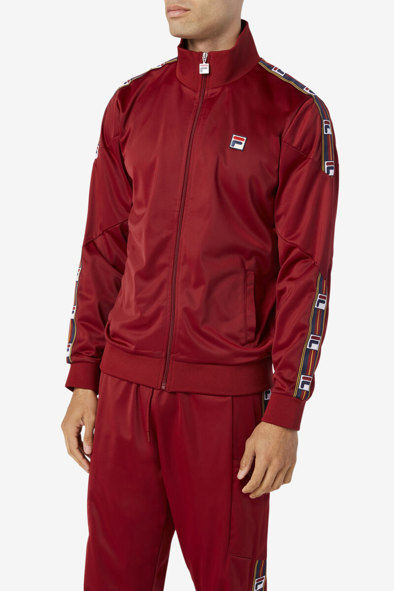Men's Fila Carson Track Jacket Outerwear Red | e47YjO9XELb