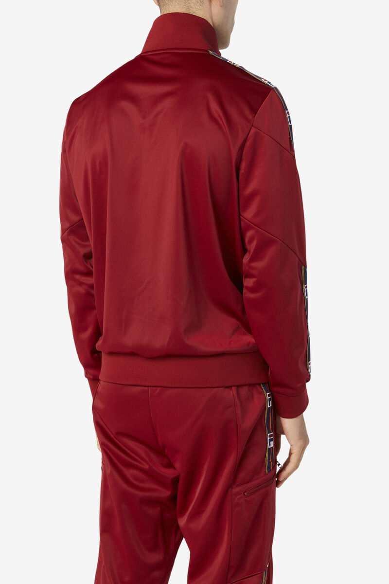 Men's Fila Carson Track Jacket Outerwear Red | e47YjO9XELb