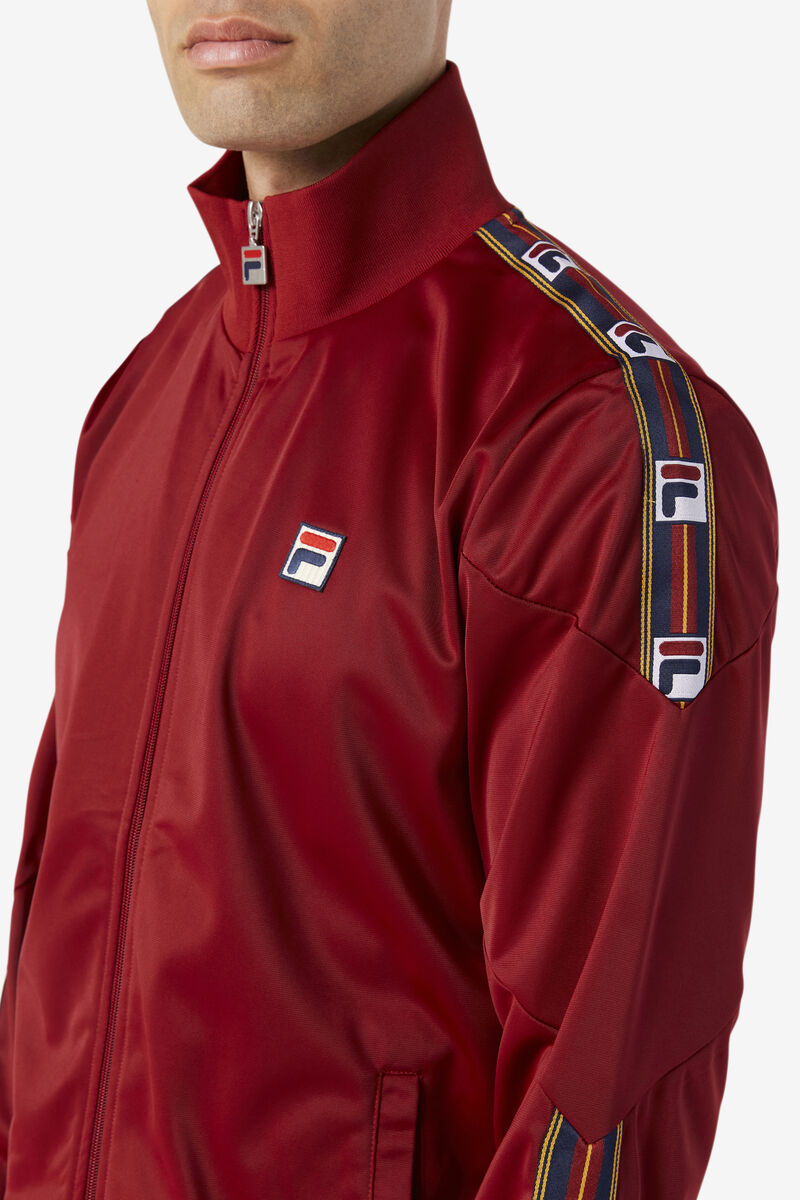 Men's Fila Carson Track Jacket Outerwear Red | e47YjO9XELb