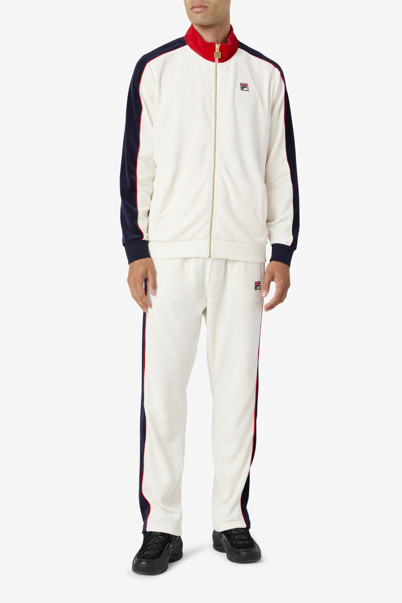 Men's Fila Cima Velour Pant Pants Red / Navy | tVEYTYKKJoV