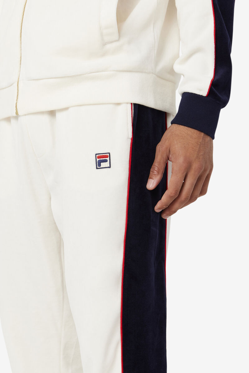 Men's Fila Cima Velour Pant Pants Red / Navy | tVEYTYKKJoV