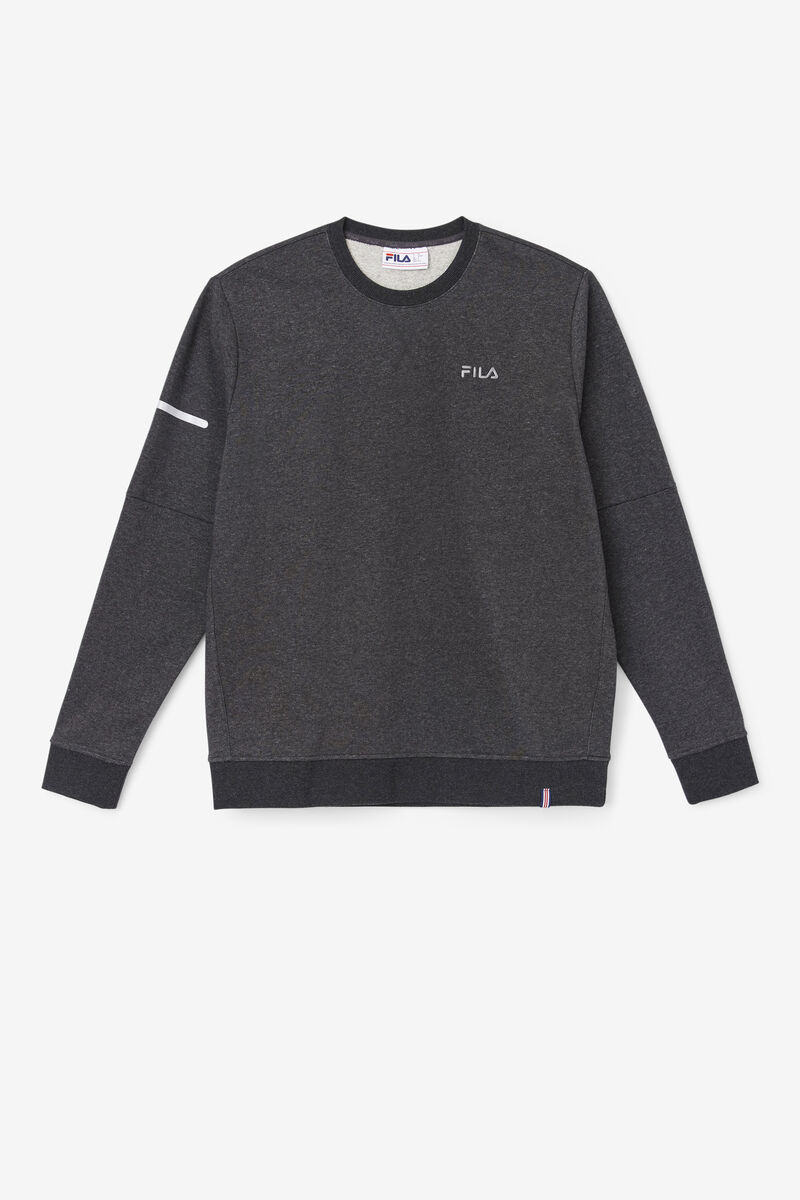 Men\'s Fila Commuter Crew Sweatshirts Black | TzgIrhMm4Sm