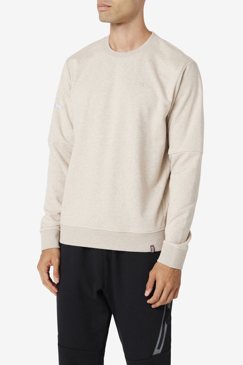 Men's Fila Commuter Crew Sweatshirts Light Yellow | uWeMevZfnn9