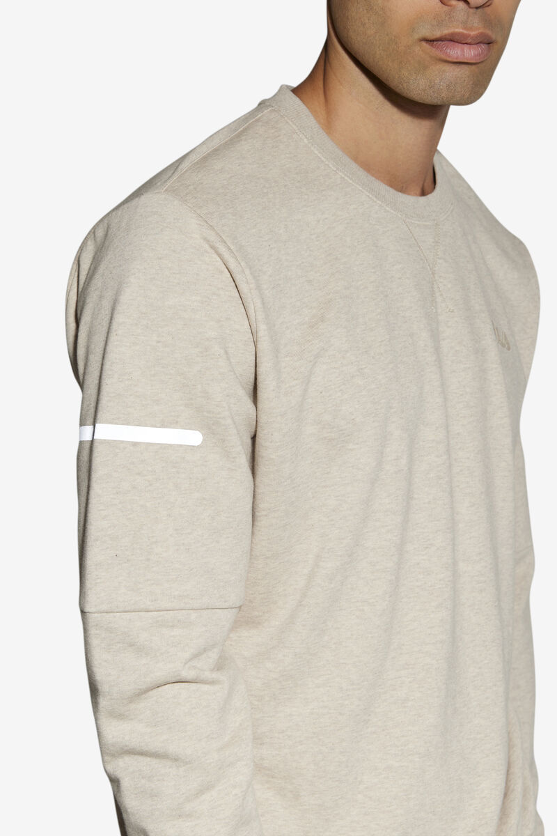Men's Fila Commuter Crew Sweatshirts Light Yellow | uWeMevZfnn9