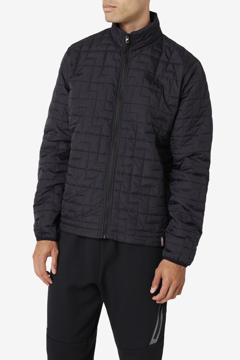 Men's Fila Commuter Jacket Jackets Black | WKQYszUyyBB