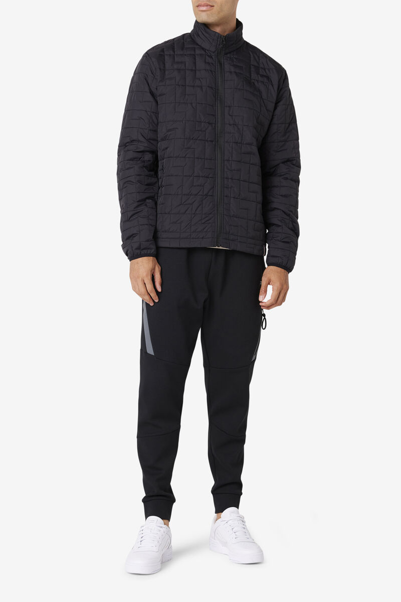 Men's Fila Commuter Jacket Outerwear Black | ZKyvLrjZNMj