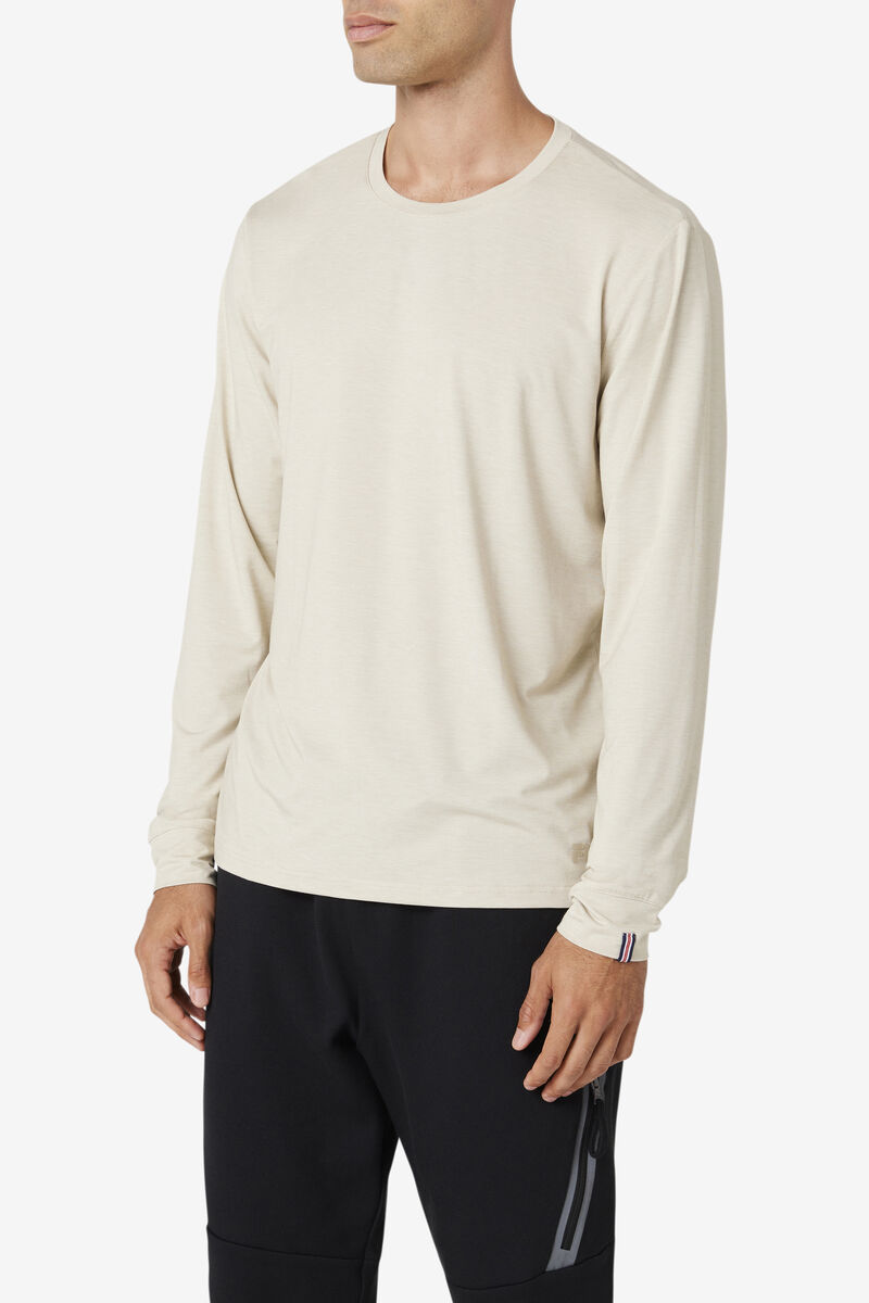 Men's Fila Commuter Long Sleeve T Shirts Light Yellow | FGLjApBTOgK