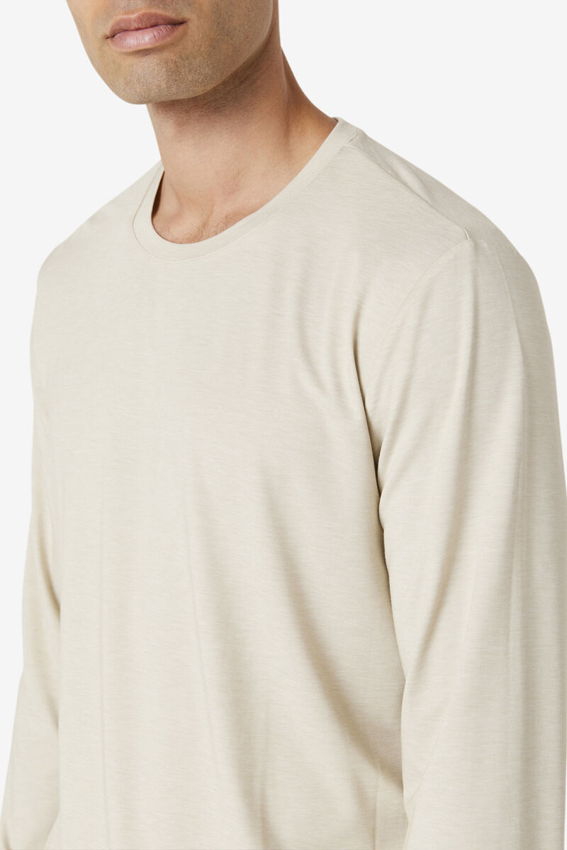 Men's Fila Commuter Long Sleeve T Shirts Light Yellow | FGLjApBTOgK
