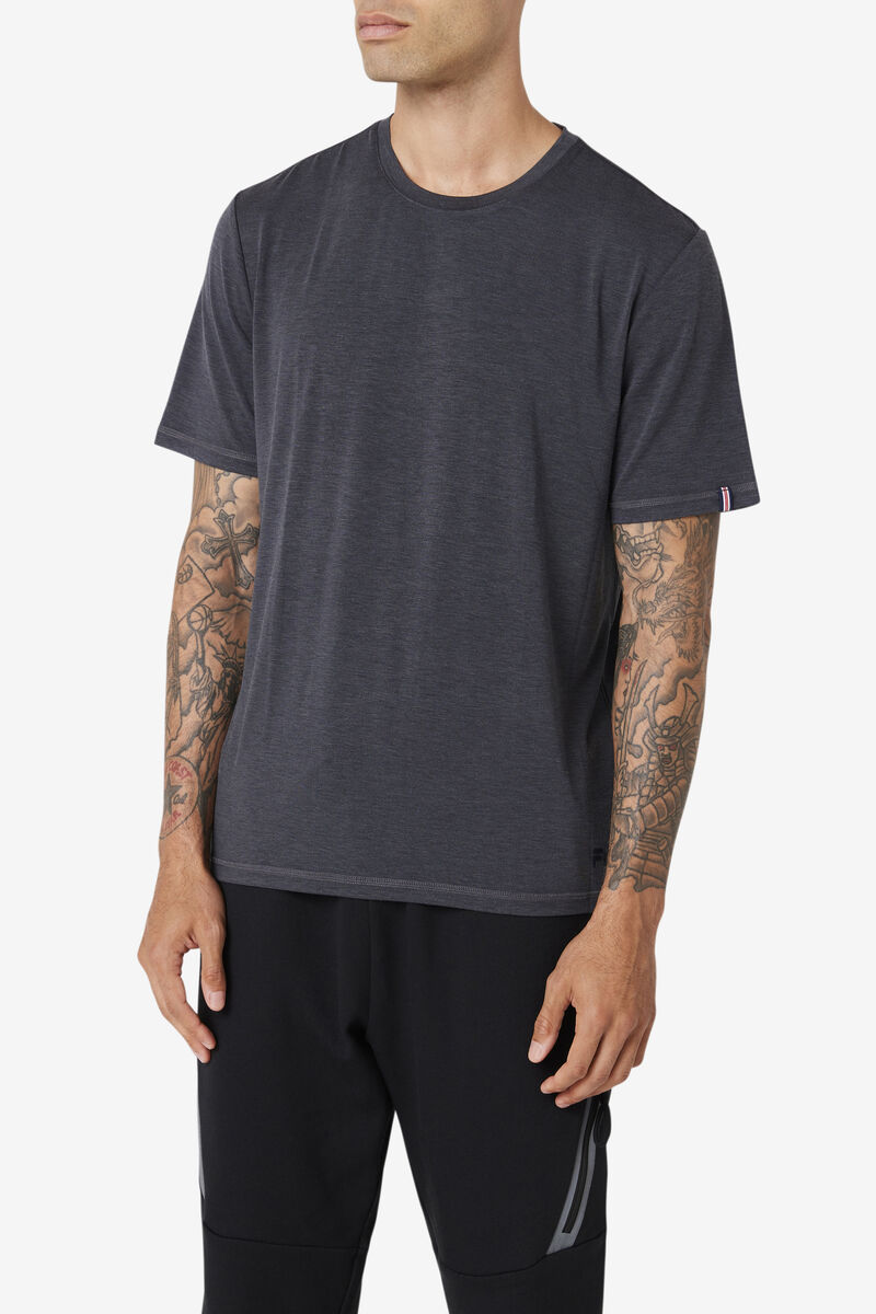 Men's Fila Commuter T Shirts Black | WCwUZ2F3SU9