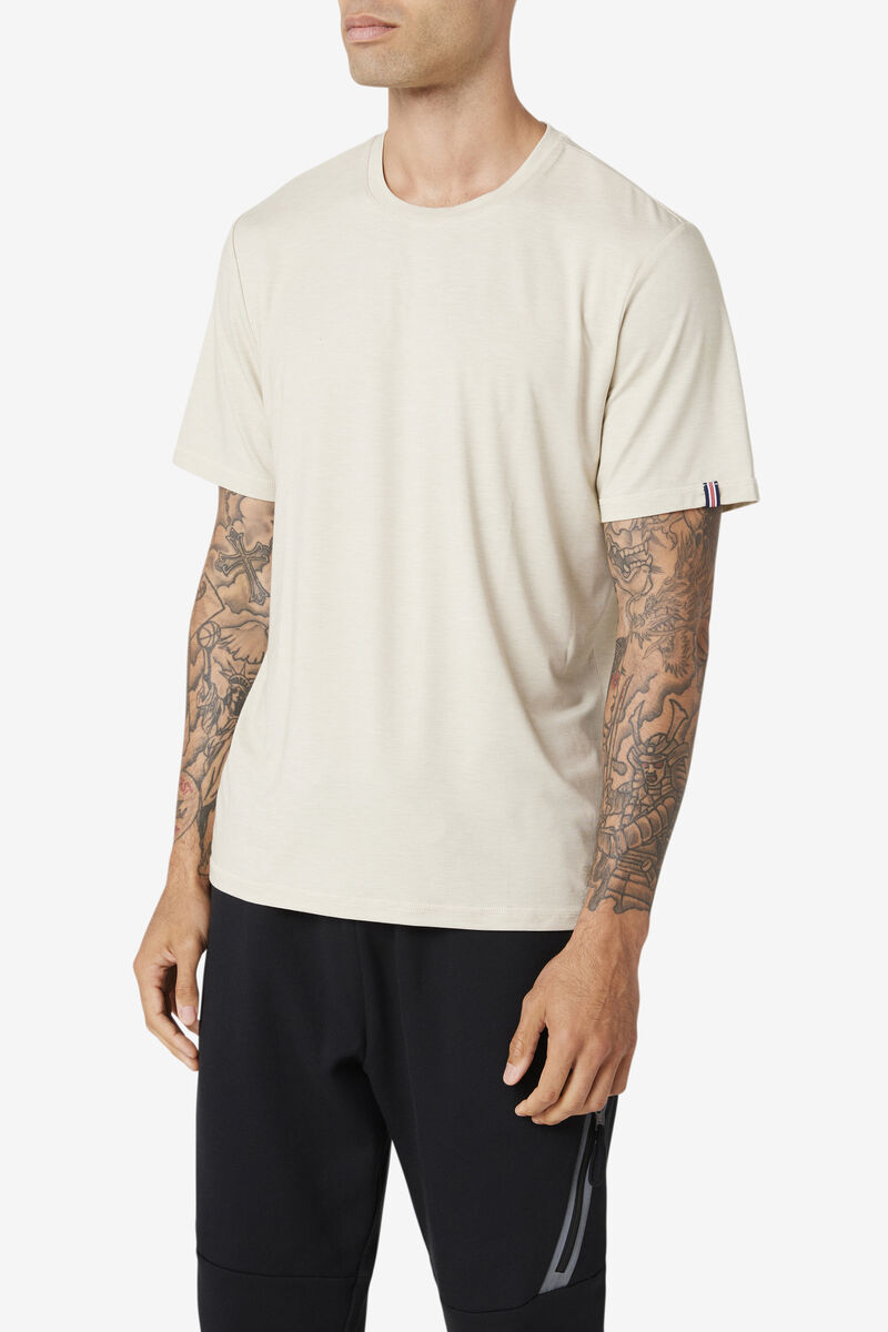 Men's Fila Commuter T Shirts Light Yellow | C3ZcqWWmBu2