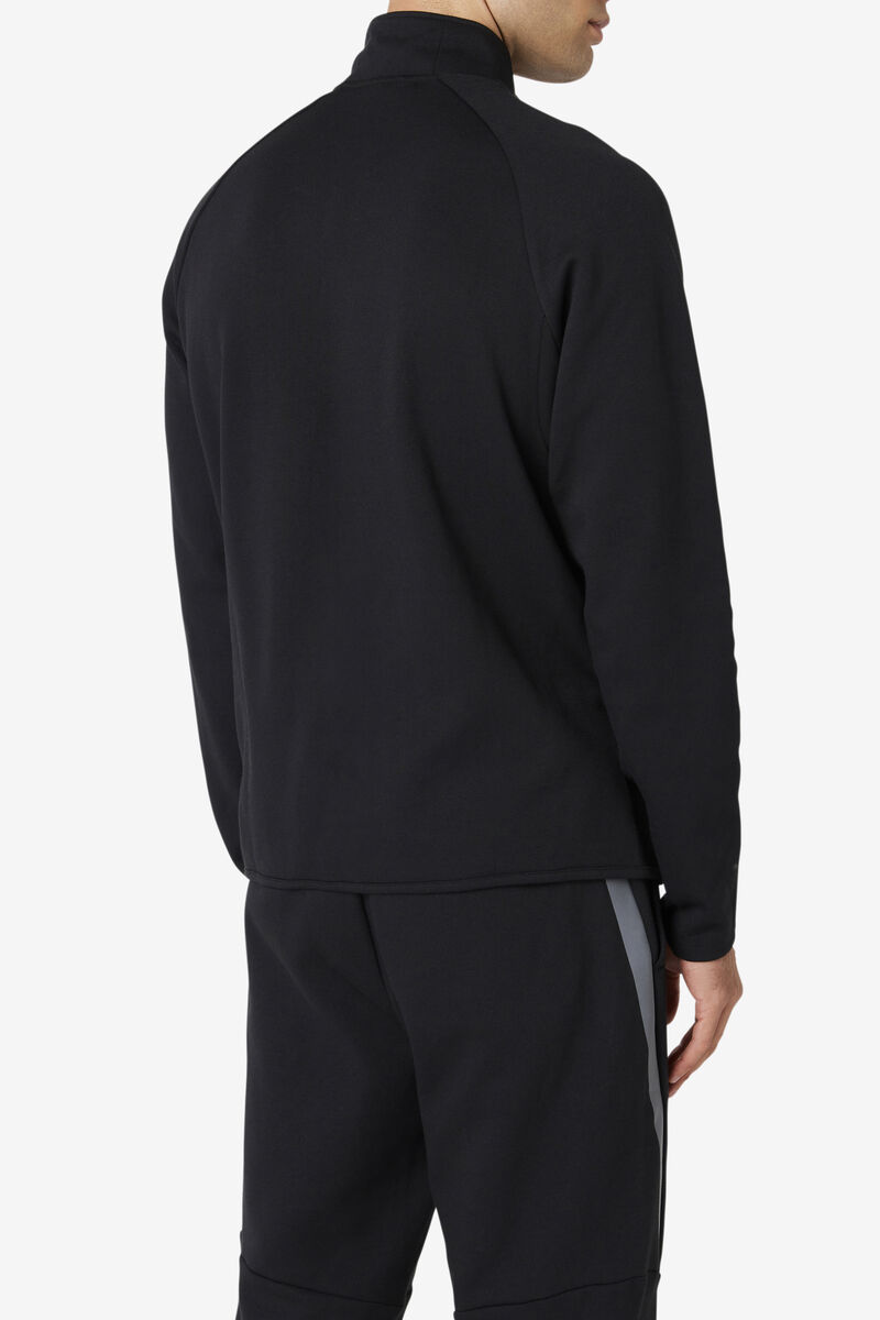 Men's Fila Commuter Track Jacket Jackets Black | 8roWe4F6KEv