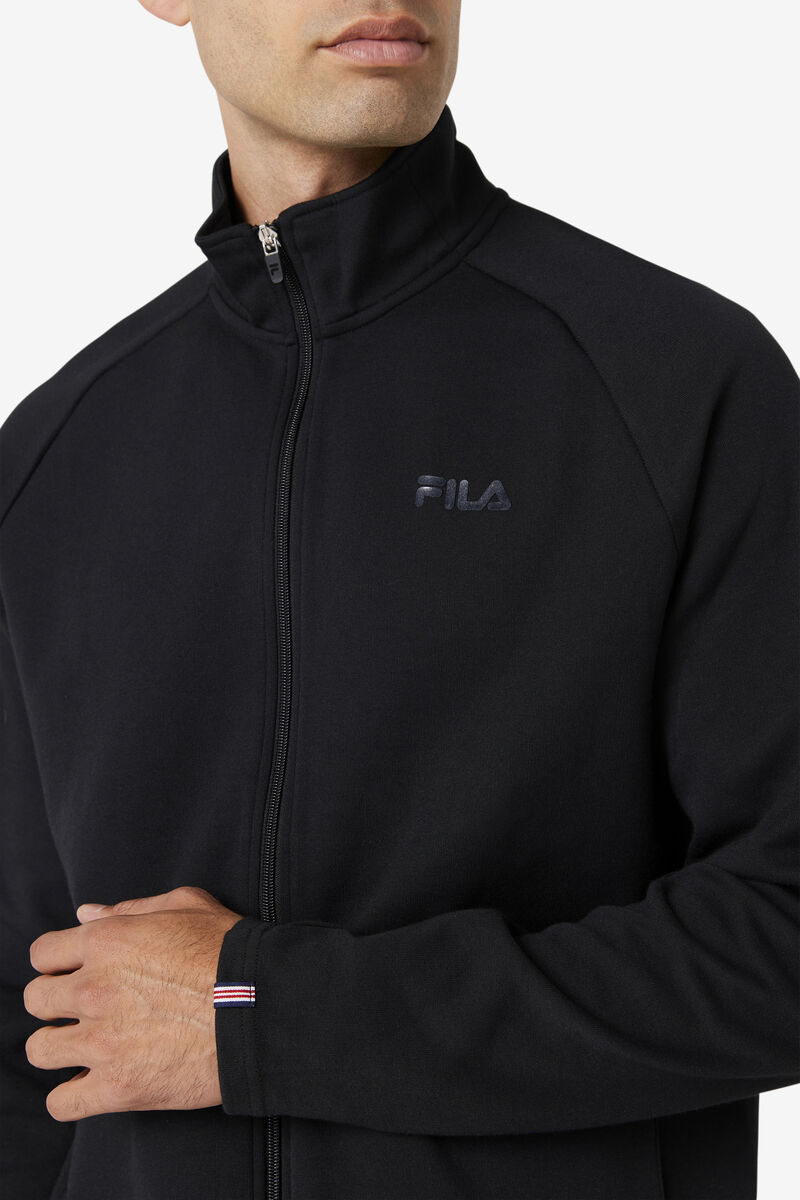 Men's Fila Commuter Track Jacket Jackets Black | 8roWe4F6KEv