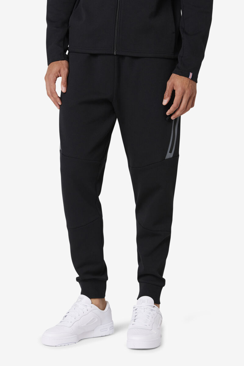 Men's Fila Commuter Track Pant Pants Black | v5CUw14YAcL