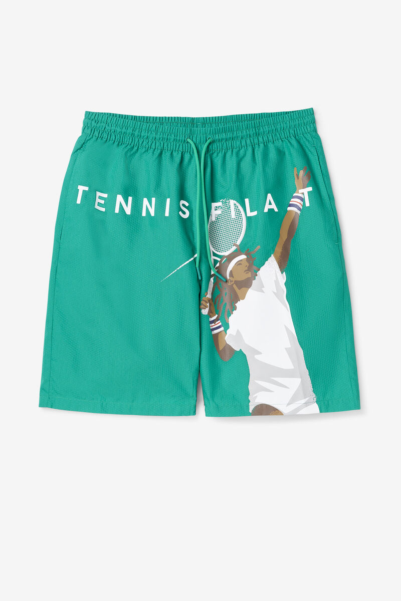 Men\'s Fila Cook Seersucker Short Shorts Green | AQqzoz2oAwr