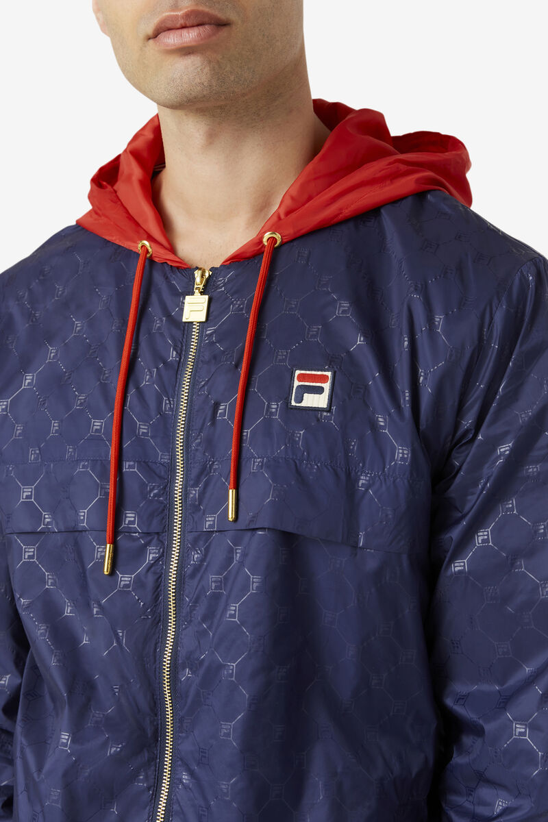 Men's Fila Copper Hood Jacket Jackets Navy / Red | 3uIY9NLrBU3