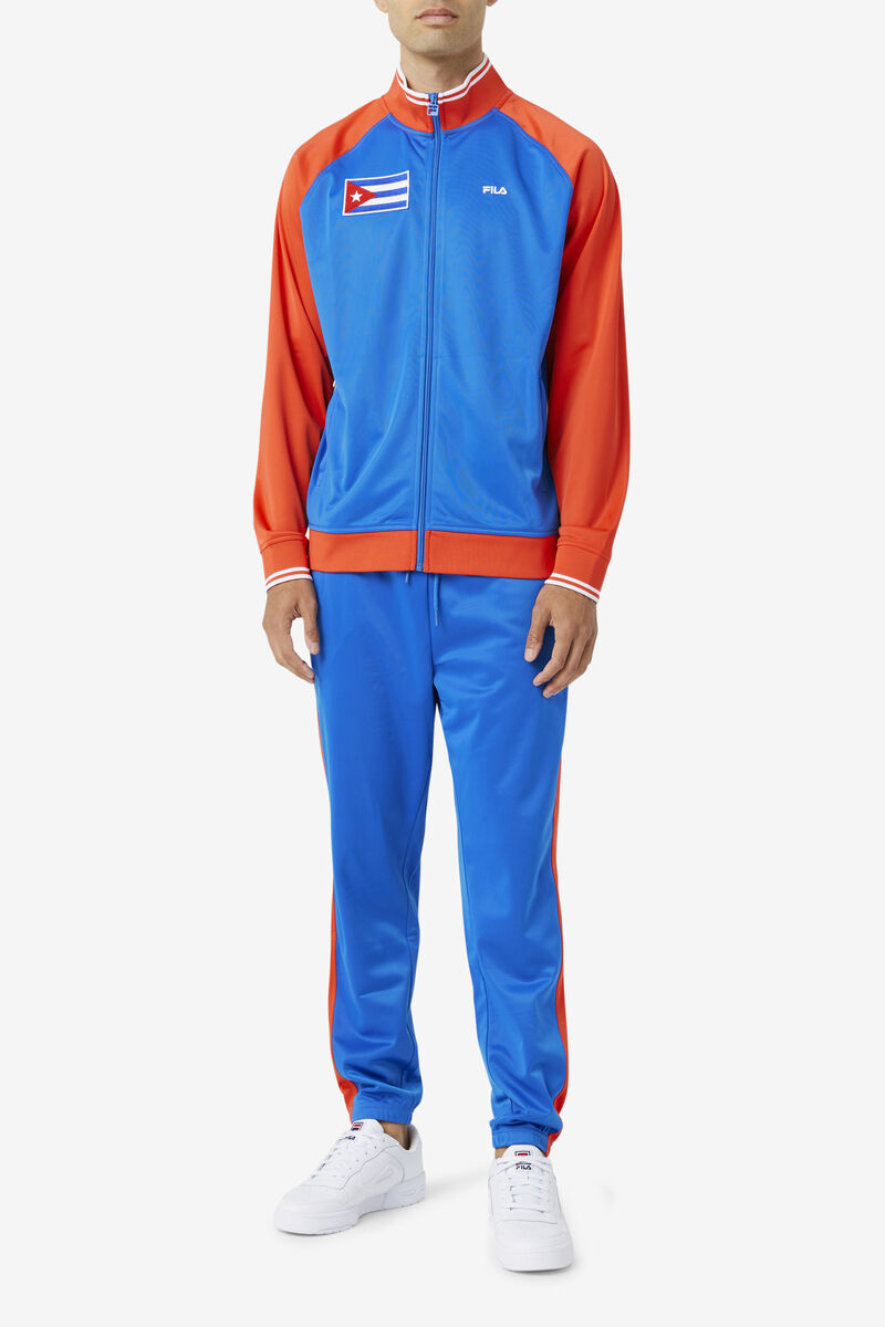 Men's Fila Cuba Track Jacket Jackets Red / White / Blue | 8mVoLdqDSpR
