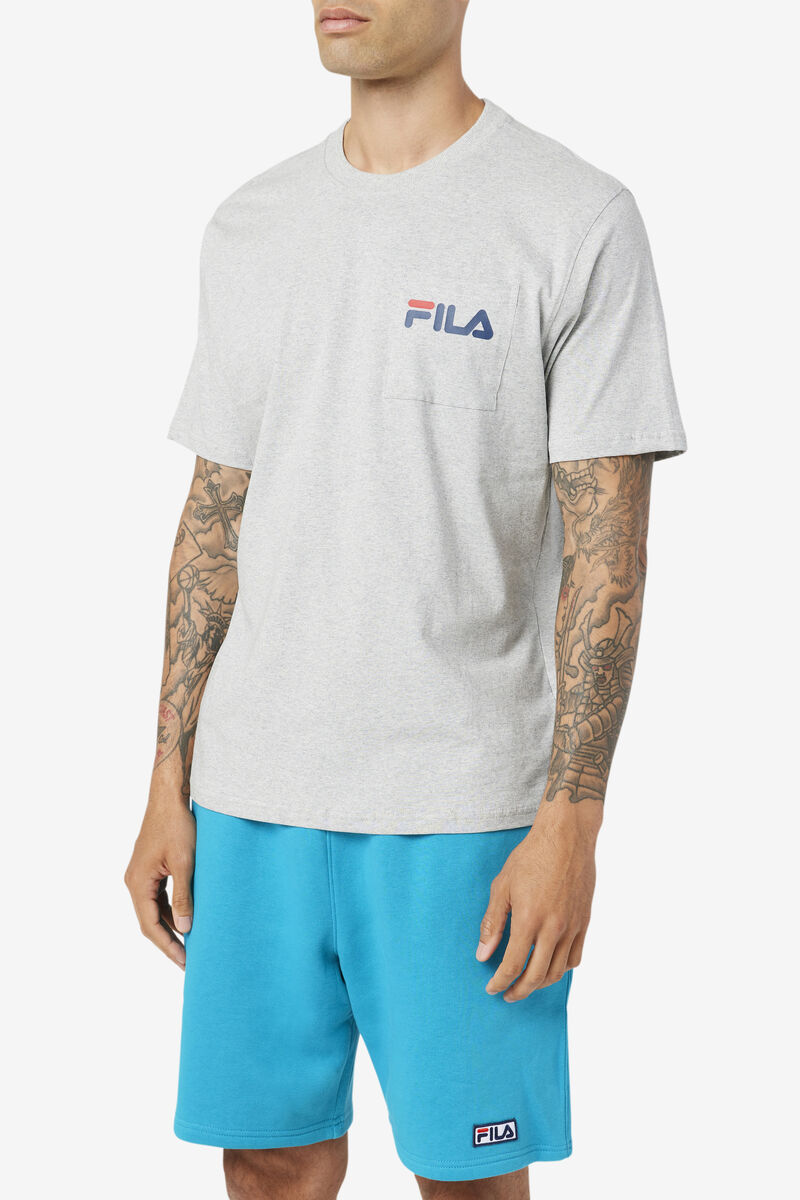Men's Fila Curtis Pocket T Shirts Light Grey | 93fIDjtG1fJ