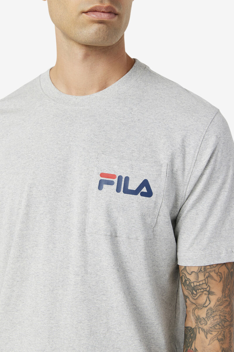 Men's Fila Curtis Pocket T Shirts Light Grey | 93fIDjtG1fJ