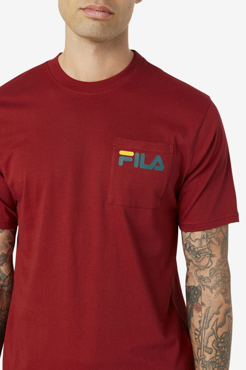Men's Fila Curtis Pocket T Shirts Red | xvJT82Zhg8g