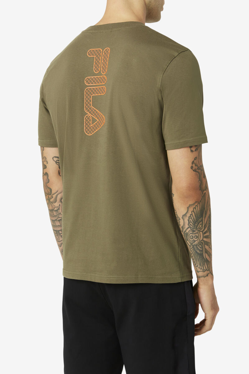 Men's Fila Deckhand T Shirts Olive | wEb4TGKYHA5