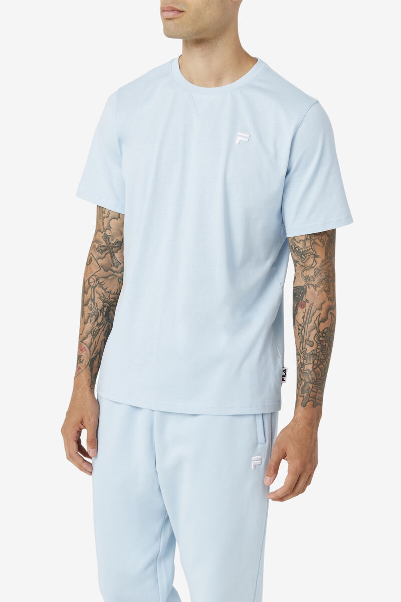 Men's Fila Derion T Shirts Light Blue | EBUMCdB5UIy