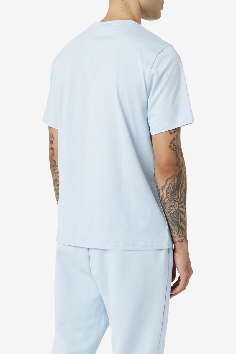 Men's Fila Derion T Shirts Light Blue | EBUMCdB5UIy