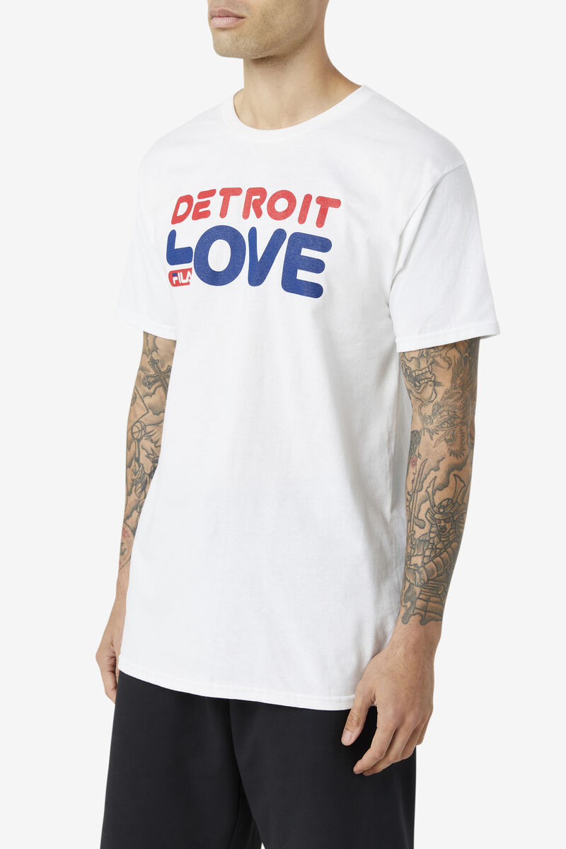 Men's Fila Detroit Love T Shirts White | 6ipc9wK7Okt