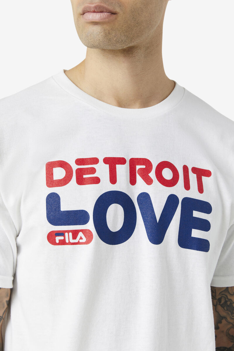 Men's Fila Detroit Love T Shirts White | 6ipc9wK7Okt