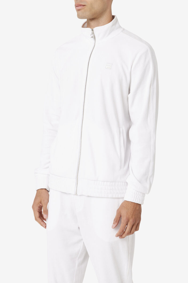 Men's Fila Deverall Velour Jacket Jackets White | gDv4t8KzcT9