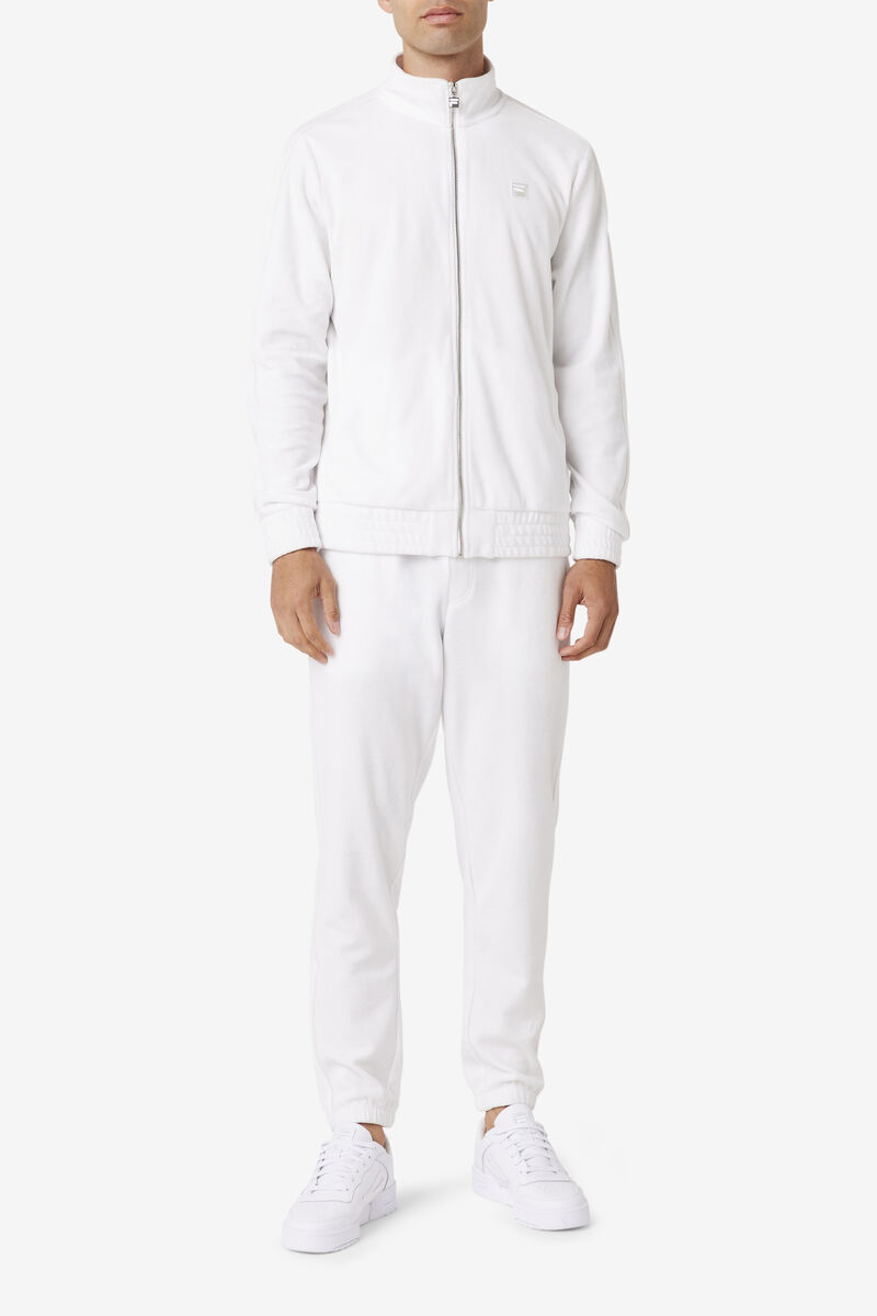Men's Fila Deverall Velour Jacket Jackets White | gDv4t8KzcT9