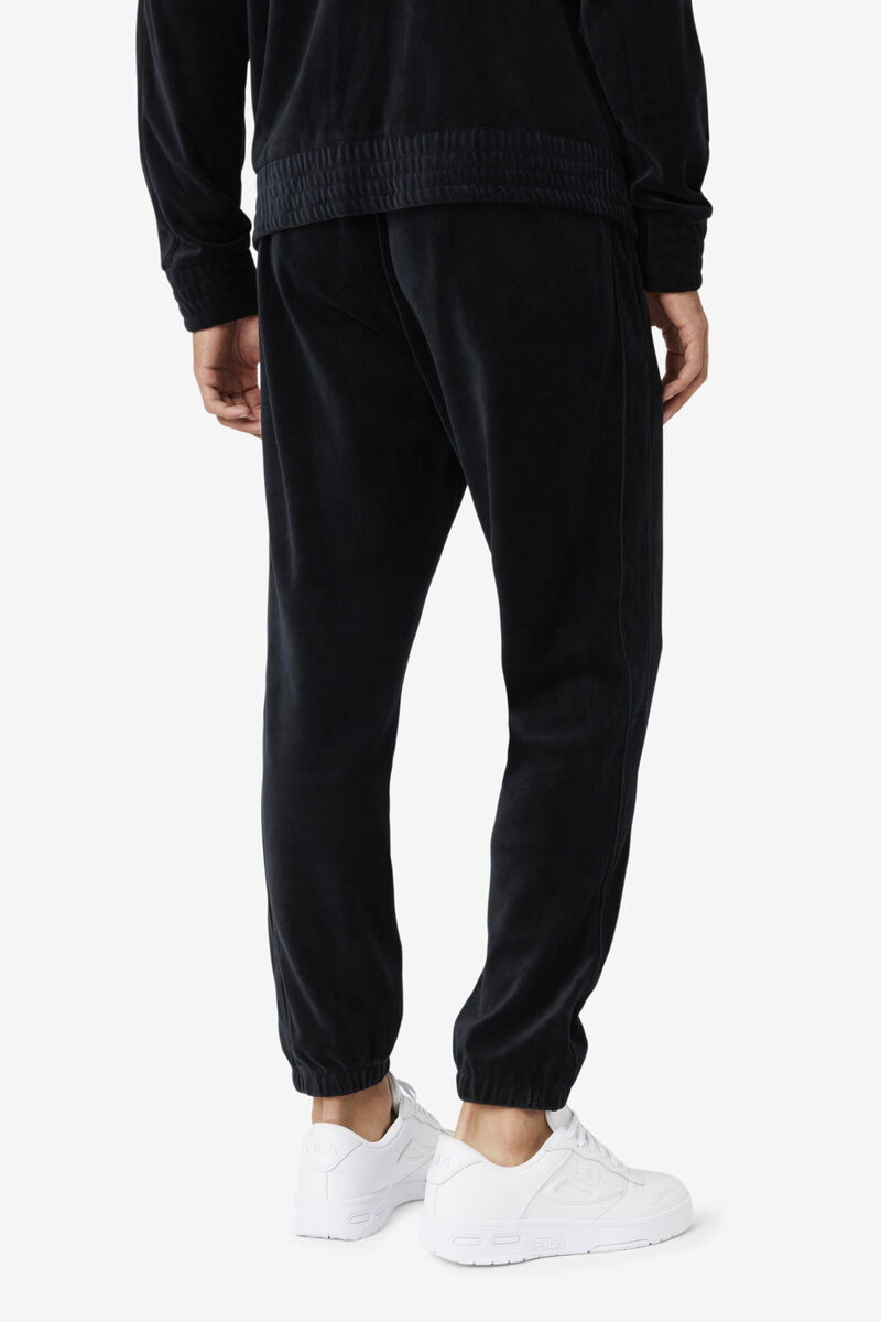 Men's Fila Deverall Velour Pant Pants Black | 8sKTL68LJVj